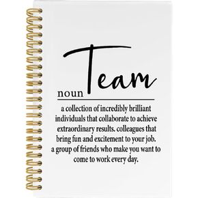 Team Gifts Spiral Notebook, Gifts for Work Team Journal, Team Gifts for Employees 5.5"x8.3" 164pages Lined Journal Notebooks, Team Definition Notebook for Office School Supplies (White)