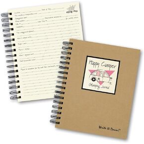 Write it Down series by Journals Unlimited, Guided Journal, Happy Camper, Glamping Journal, Full-size 7.5"x 9", Kraft Hard Cover, Made in USA