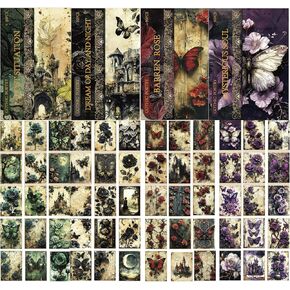120 Sheets Gothic Scrapbooking Paper for Scrapbook Kit, Vintage Ephemera for Junk Journals, Magic Decoupage Paper for Journaling Supplies , Dark Academia Wall Decor Room for Home Decorations