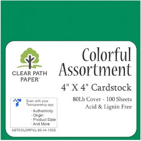 Clear Path Paper Colorful Assortment Pack - 4 x 6 inch - 65Lb Cover - 100 Sheets Total