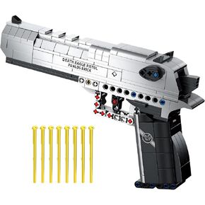 Finger Rock Gun Building Sets for Adults, 1:1 Simulation Shooting Toy Desert Eagle Pistol Model Building Blocks Kit, Rifle Weapon Collectible Gift for Military Enthusiasts, Kids Boys 14+ (360 pcs)