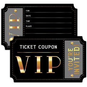 wuguimeii 20 Double-Sided Design Birthday Party Invitations with Envelopes，Movie VIP Party Invitations, Kids Birthday Invites, Theme Birthday Party Decorations