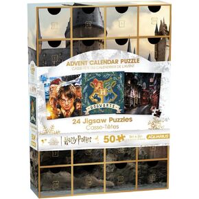 AQUARIUS Harry Potter Advent Calendar Puzzle Set (24 Jigsaw Puzzles / 50 Pieces Each) Officially Licensed Harry Potter Merchandise & Collectibles -5x5 Inches