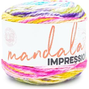 Lion Brand Yarn Mandala Impressions, Bulky Yarn, Wildflower, 1 Pack