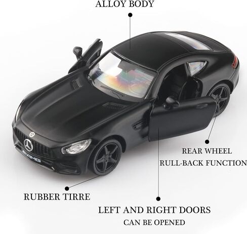 1/36 Scale Mercedes Benz AMG GTS Diecast Cars Models,Pull Back Vehicles Toy Cars,Cars Gifts for Boys Girls (Black) in Kuwait