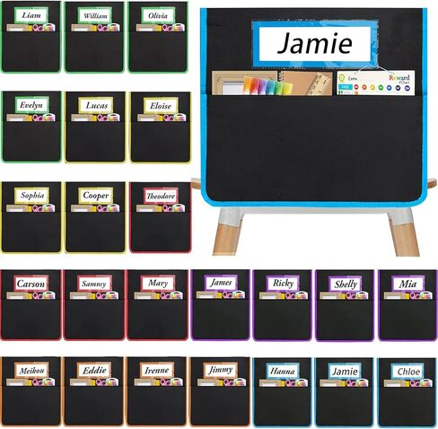 24 Pcs Chair Pockets for Classrooms, Student Chair Pockets, Classroom Chair Pockets, Seat Pockets for Classroom Chairs, Seat Sacks for Classroom Chairs, Seat Sack in Saudi Arabia