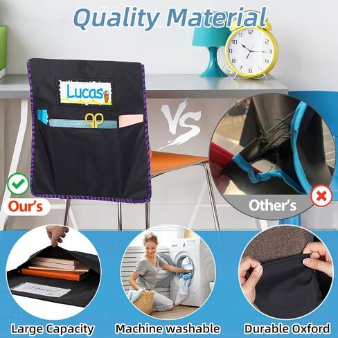 24 Pcs Chair Pockets for Classrooms, Student Chair Pockets, Classroom Chair Pockets, Seat Pockets for Classroom Chairs, Seat Sacks for Classroom Chairs, Seat Sack in Saudi Arabia