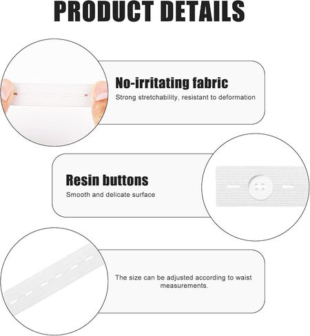 6pcs Pant Waist Tightener, Adjustable Waistband Tightener Elastic Waist Extenders Jean Waist Tightener for Pregnancy in Saudi Arabia