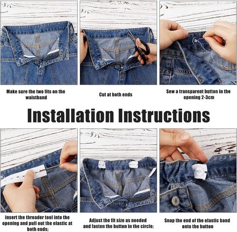 6pcs Pant Waist Tightener, Adjustable Waistband Tightener Elastic Waist Extenders Jean Waist Tightener for Pregnancy in Saudi Arabia