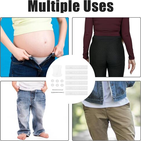 6pcs Pant Waist Tightener, Adjustable Waistband Tightener Elastic Waist Extenders Jean Waist Tightener for Pregnancy in Saudi Arabia
