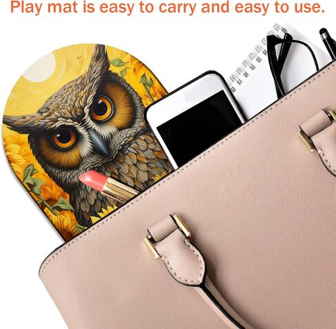 Fashion Mousepad and Coaster Combination, Gaming Mousepad, for Office Laptops, Wireless Mouse Non-Slip Rubber Mouse Pad, Desktop Computer Mouse Pad, Owl and Sunflower in Kuwait