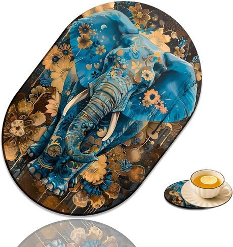 Fashion Mousepad and Coaster Combination, Gaming Mousepad, for Office Laptops, Wireless Mouse Non-Slip Rubber Mouse Pad, Desktop Computer Mouse Pad, Owl and Sunflower in Kuwait