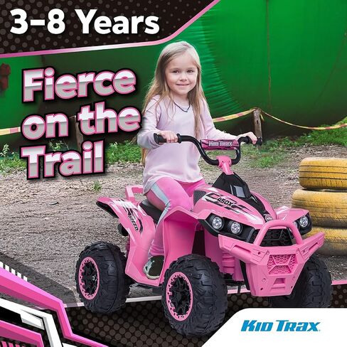Kid Trax 12V Electric ATV - Boys and Girls Ride On Toys, Indoor/Outdoor Quad Four Wheelers, ATV Ride On, Kids' Electric Vehicle, ATV Car Vehicle w/Led Headlight, Max Weight 77 lb, Ages 3-8, Blue in Saudi Arabia
