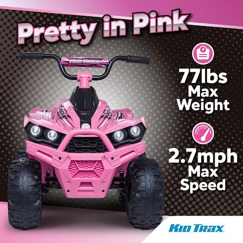 Kid Trax 12V Electric ATV - Boys and Girls Ride On Toys, Indoor/Outdoor Quad Four Wheelers, ATV Ride On, Kids' Electric Vehicle, ATV Car Vehicle w/Led Headlight, Max Weight 77 lb, Ages 3-8, Blue in Saudi Arabia