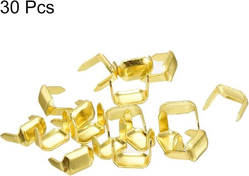 uxcell 30pcs النحاس الأصفر دبابيس ، 8 × 5 مم اثنين من مسامير مخلب الشق ، وحلقات الحزام الجلدية المستطيل حامل السحمة لإصلاح موصل حارس حارس الجلود ، البرونز ، البرونز in Saudi Arabia