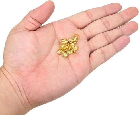 uxcell 30pcs النحاس الأصفر دبابيس ، 8 × 5 مم اثنين من مسامير مخلب الشق ، وحلقات الحزام الجلدية المستطيل حامل السحمة لإصلاح موصل حارس حارس الجلود ، البرونز ، البرونز in Saudi Arabia