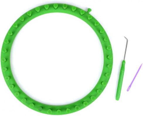Knitting Loom Set, Round Plastic Knit Quick Loom Set, DIY Home Round Manual Craft Tool with Hook Needle Kit for Loom Knitting Hats, Scarves Shawl Sock Blankets & More(Green 24cm) in Saudi Arabia