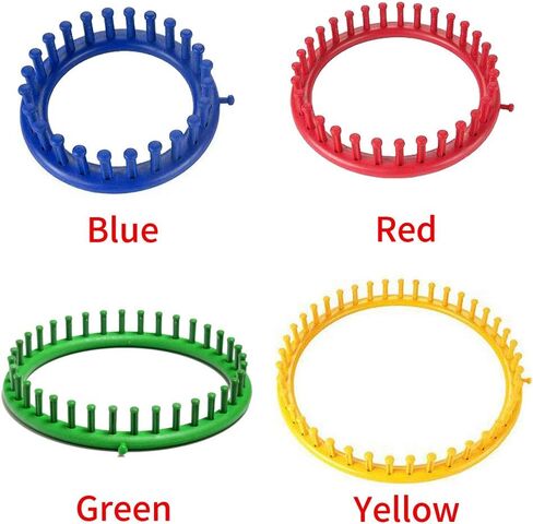 Knitting Loom Set, Round Plastic Knit Quick Loom Set, DIY Home Round Manual Craft Tool with Hook Needle Kit for Loom Knitting Hats, Scarves Shawl Sock Blankets & More(Green 24cm) in Saudi Arabia