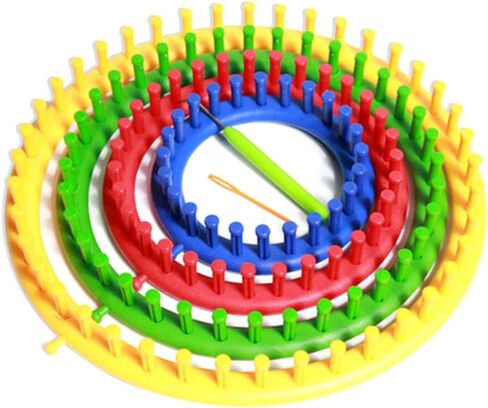 Knitting Loom Set, Round Plastic Knit Quick Loom Set, DIY Home Round Manual Craft Tool with Hook Needle Kit for Loom Knitting Hats, Scarves Shawl Sock Blankets & More(Green 24cm) in Saudi Arabia