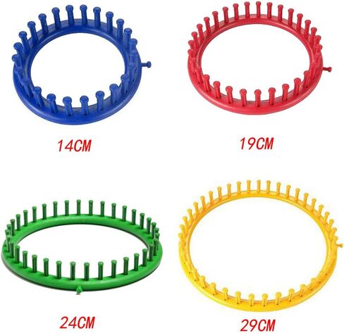 Knitting Loom Set, Round Plastic Knit Quick Loom Set, DIY Home Round Manual Craft Tool with Hook Needle Kit for Loom Knitting Hats, Scarves Shawl Sock Blankets & More(Green 24cm) in Saudi Arabia