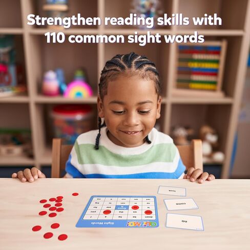 QUIZMO Sight Words - Bingo-Style Vocabulary Game - 4 Levels of Difficulty for Ages 5-9 - Teach Basic Reading and Writing Skills in Saudi Arabia