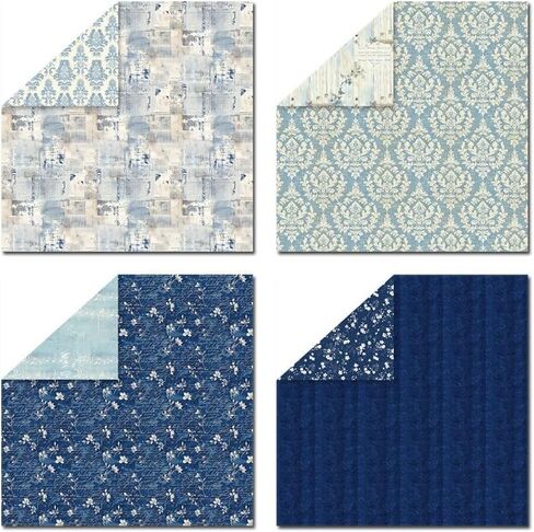 12×12 Boho Scrapbook Paper Vintage Flower Pattern Paper Pad,24 Sheets Double-Sided Bobo Floral Scrapbooking CardStock Paper Pad for Holiday Cardmaking DIY Origami Paper. in Kuwait