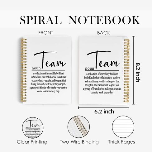 Team Gifts Spiral Notebook, Gifts for Work Team Journal, Team Gifts for Employees 5.5"x8.3" 164pages Lined Journal Notebooks, Team Definition Notebook for Office School Supplies (White) in Saudi Arabia