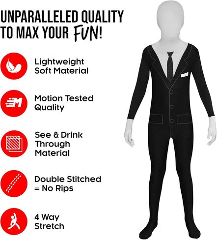 Morphsuits Slenderman Costume for Kids, Slender Man Costume, Scary Halloween Costumes for Kids, The Rake Costume Kids in Kuwait