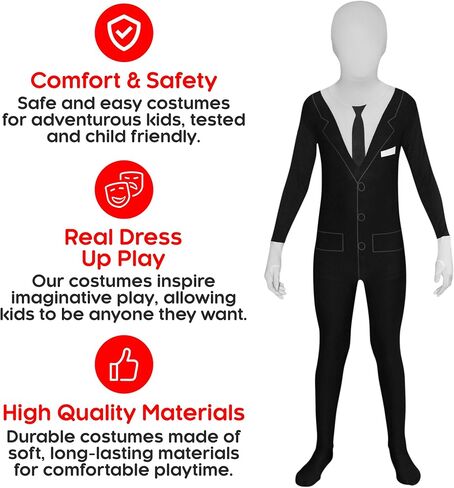 Morphsuits Slenderman Costume for Kids, Slender Man Costume, Scary Halloween Costumes for Kids, The Rake Costume Kids in Kuwait
