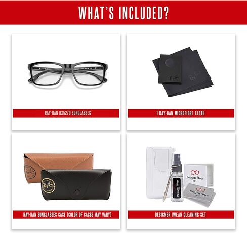 نظارات راي بان RX5279 مربعة الشكل للرجال والنساء + حزمة مع مجموعة نظارات ديزاينر آي وير in Kuwait