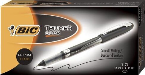 BIC Triumph 537 Fine Point Roller, 0.7 mm, Red, Dozen Box (RT5711-red) in Saudi Arabia