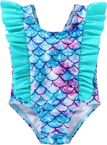 Happy Town One-Piece Infant Toddler Baby Girl Summer Swimsuit Watermelon Leopard Ruffle Swimwear Bikini Bathing Suit in Kuwait