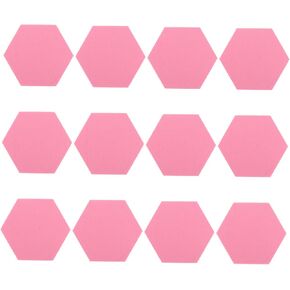 STOBOK 12 Pcs Felt Backdrop Wall Sticker Black Decor Cork Hexagon Felt Bulletin Board Tiles Self Adhesive Felt Board Pink Decor White Felt Hexagon Memo Board Decorative Plates 3D Photo
