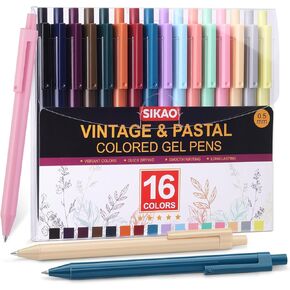 Colored Gel Pens For Journaling, 8 Vintage Colors Journal Pens, Bible Pens No Bleed Through, Retractable Colorful Gel Pens, Fine Point 0.7mm Quick Dry Smooth Writing, Office School Supplies