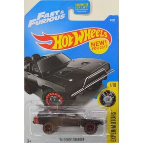 Hot Wheels 2017 Experimotors Fast & Furious '70 Dodge Charger 4/365, Black