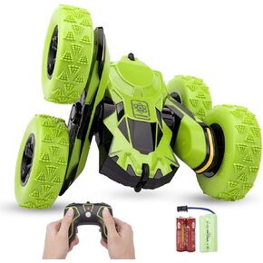 Haktoys Radio Remote Control Stunt Car 2 Sided AWD 360 Rotation RC Truck Toy Vehicle for Kids Boys and Adults - Two Players Can Play Together