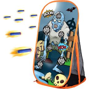 لعبة Quanquer Toy Foam Plaster Practice Target Target مع NERF Toy Blasters - لعبة لعبة Zombie Target Target مع Net - Mealure Shooting Games Gift for Boys Girls Indoor Outdoor Activity