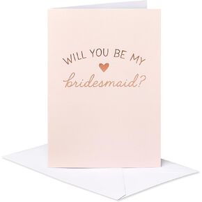 American Greetings Blank Will You Be My Bridesmaid Cards, Red Heart (8-Count)