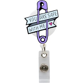 Safety Pin Retractable Badge Reel - ID Holder for Hospitals Doctors and Office Staff | Show Your Strength and Safety in Your Care