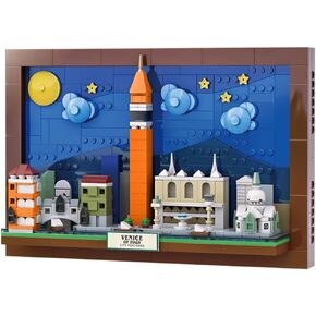 DAHONPA Venice City Postcard Building Sets 580 pcs - World Famous Architectural Model Wall Art Crafts Ideas, Painting Frame for Room Decor, Toys Gifts for Kids and Adults
