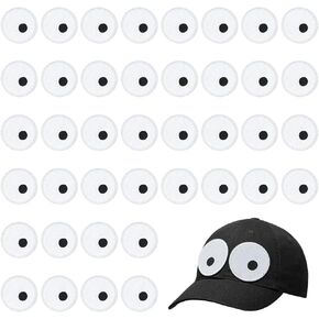 FINGERINSPIRE 40 PCS Eyes Patches Iron on/Sew On Round Eyes Applique Patches Eyeballs Patches for Sewing White Eyes Embroidered Applique Patches Costume Accessories for DIY Crafts Bags Shirts Decor
