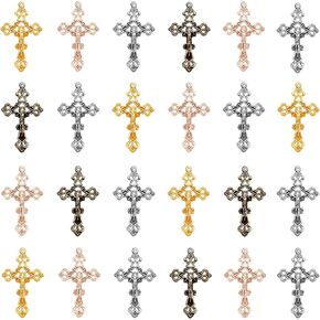 20Pcs Alloy Vintage Jesus Cross Charms Rosary Centre Love and Redemption Crucifix Pendants for DIY Necklace Bracelets Earrings Catholic Jewelry Making