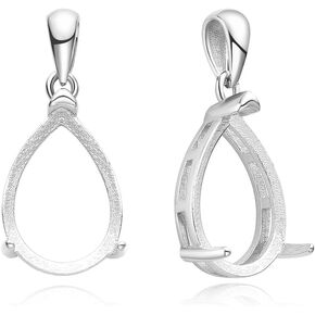 1pc Adabele Authentic 925 Sterling Silver Hypoallergenic Open Back Bezel Blank Tray Setting for 18mm x 13mm Oval Cabochon Pendant Drop DIY Craft Jewelry Making SS100-4