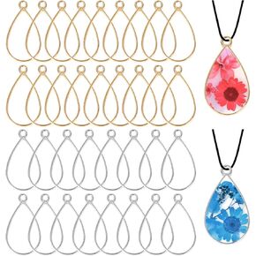 Open Bezels for Resin,Open Back Bezel Hollow Frame Pendants for Jewelry Making Supplies DIY Crafts