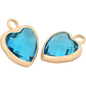 Pack of 20 PCS Color Crystal Glass Charms Drop Faceted Small Birthstone Pendants for DIY Jewelry Making Accessories