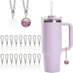 Pyd Life 20 Pack Sublimation Charms Accessories لـ Stanley Yeti Cups أبيض الفراغات السمك الأكريليك 0.08 "