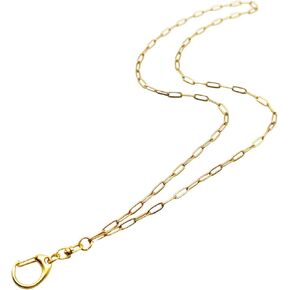 Lanyards for ID Badges Gold Silver Chain Lanyard Id Holder for Women Stainless Steel Lanyard (Gold K)