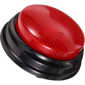 Game Buzzer, Answer Buzzers for Game Show with Light Alarm Sound Game Show Button Box Party Contest Toy Trivia Quiz Got Talent Buzzer for Kids Adult Family Feud Game Red, 8.00X8.00X4.00CM
