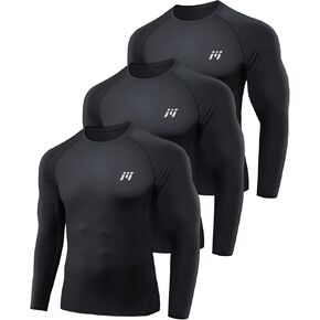 MEETWEE Compression Shirt Men, Long Sleeve Athletic Workout Shirt Base Layer Undershirt for Sport Running Fitness