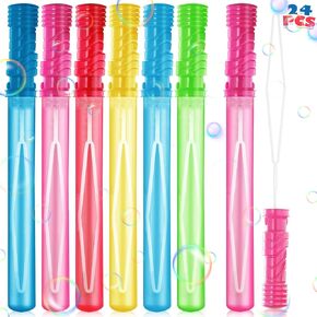 24PCS Bubble Wands for Party Favor, 15inches Bulk Bubble Wand for Kids, Bubble Maker for Birthday,Wedding, Party Favor, Goodie Bags, Carnival Prizes, Wedding, Summer Outdoor Toys, 6 Colors